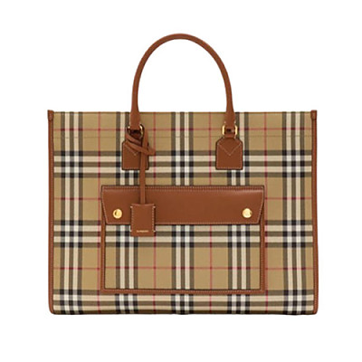 BURBERRY-81122271 버버리 브라운 미디엄 프레야 토트