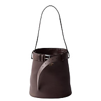 PRADA-1BE085 프라다 화이트 주얼리 벨트 버클 버킷 백