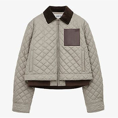 LOEWE-S359Y02XFH 로에베 코듀로이 가죽 트리밍 퀼팅 쉘 자켓 여성용(2컬러)