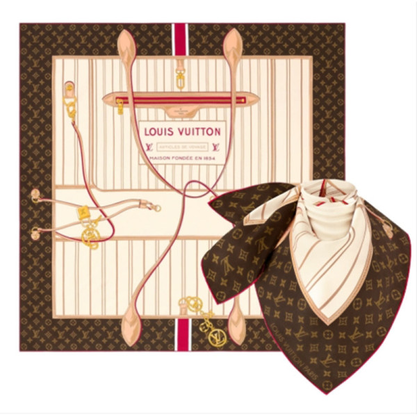 LOUIS VUITTON-M94990 루이비통 마이 네버풀 스퀘어 스카프 브라운