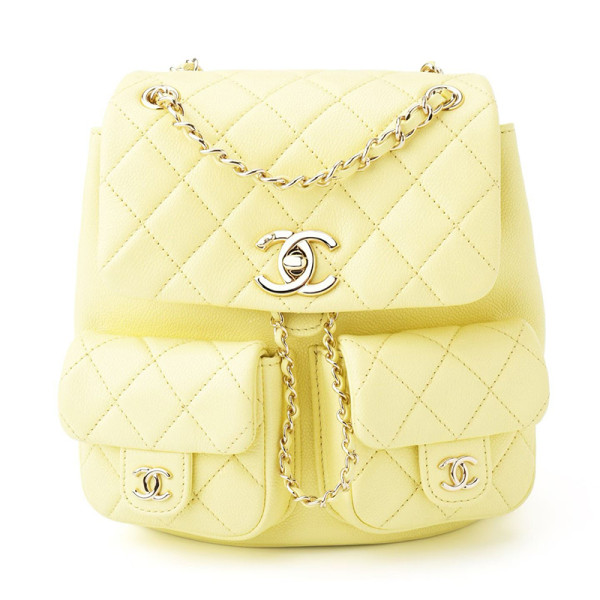 [스페셜오더]CHANEL-AS3860 샤넬 DUMA 듀마 투포켓 백팩 미디움 캐비어 연노랑 금장
