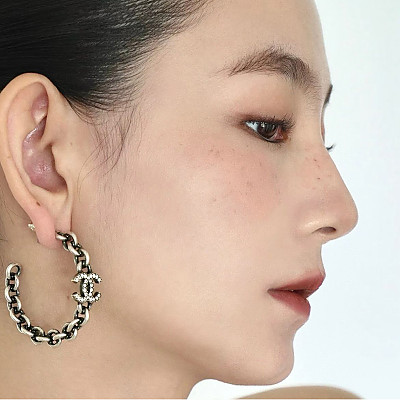 CHANEL-7654 샤넬 25 청데님 체인 이어링