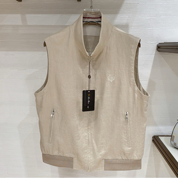 Loro Piana-03253 로로피아나 올드머니 스타일 LP 프리미엄 린넨 원단 조끼 베이지 남성용