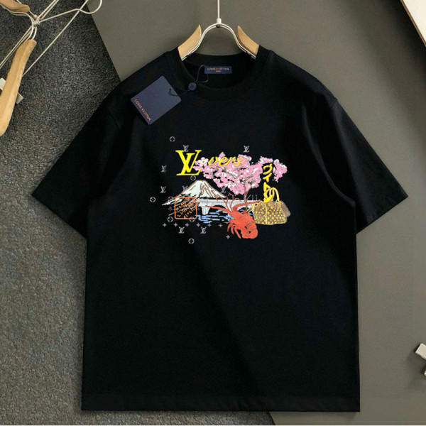 LOUIS VUITTON-04096  루이비통 2026SS 남녀공용 자수 자수 크루넥 티셔츠