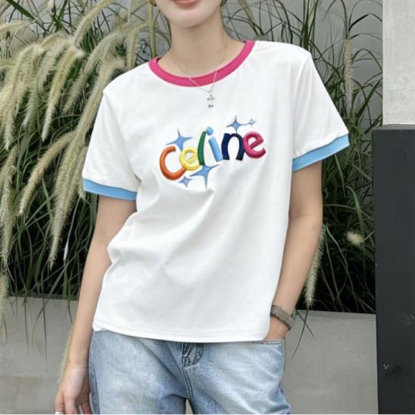 CELINE-05111 셀린느 2026년 여성용 신상 크루넥 티셔츠