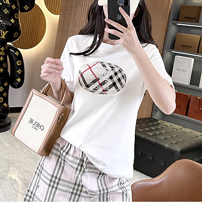 BURBERRY-07257 버버리 2026SS 여성용 체크무늬 나이트 실 코튼 반팔