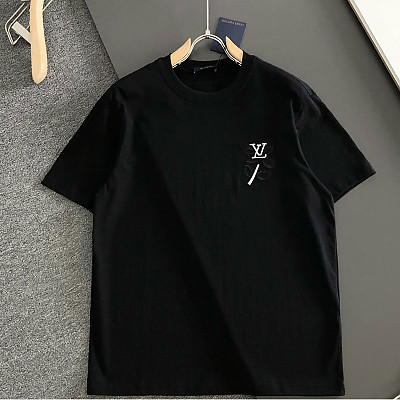 LOUIS VUITTON-07278 루이비통 2026 남성용 봄/여름 최신 라운드넥 자수 패션 반팔 티셔츠