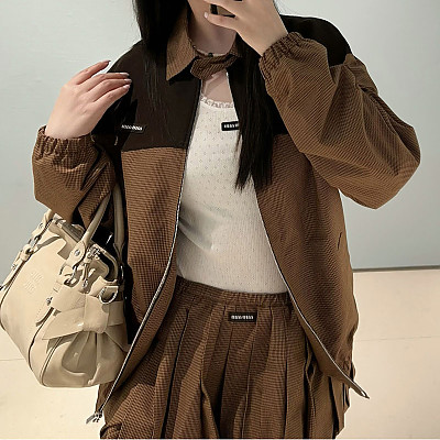 MIUMIU-09143 미우미우 2026 체크무늬 쇼트 재킷