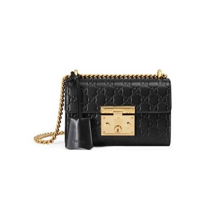 [스페셜오더]GUCCI-409487 9797 구찌 [Padlock] 스몰 오렌지페이던트가죽  GG 수프림 숄더백