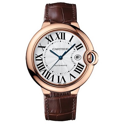 [스페셜오더]Cartier-까르띠에 발롱 블루 드 스틸 핑크다이얼 가죽스트랩 레이디스 워치36mm