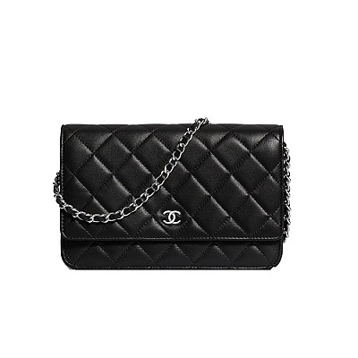 [스페셜오더]CHANEL-A33814 샤넬 클래식 블랙 캐비어 실버 메탈 WOC 체인 지갑