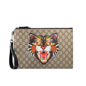 GUCCI 473904-8666 구찌 베스트리에 벌 모양 프린트 GG 수프림 파우치