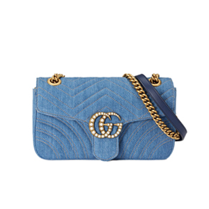 GUCCI-443497 4143 구찌 블루 GG 데님 GG 마몽 스몰 숄더백