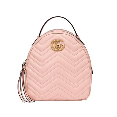 [스페셜오더]GUCCI-476671 5729 구찌 GG 마몽 퀼트 더스트핑크가죽 백팩