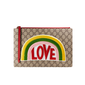 GUCCI-476411 9789 구찌 레인보우 LOVE 소프트 GG 수프림 파우치