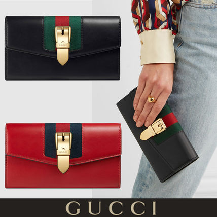 [스페셜오더]GUCCI-476084 6473 구찌 실비 Web 레드 장지갑