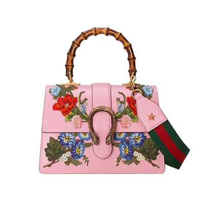 [스페셜오더]GUCCI-448075 8006 구찌 디오니서스 미디엄 핑크/블루/레드 가죽 탑 핸들백