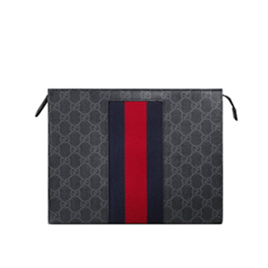 [스페셜오더]GUCCI-475316 7572 구찌 오렌지가죽 스트라이프 파우치