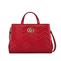 [스페셜오더]GUCCI-443505 9022 구찌 마몽 GG 스터드 장식 화이트 마틀라세 탑 핸들백