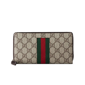 GUCCI-408831 8461 구찌 GG 수프림 Web 꿀벌 자수 지퍼 어라운드 장지갑