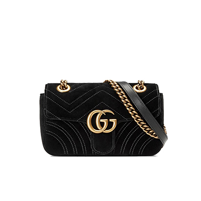 [스페셜오더]GUCCI-446744 4462 구찌 GG 마몽 마틀라세 미니 페트롤 블루 벨벳 숄더백