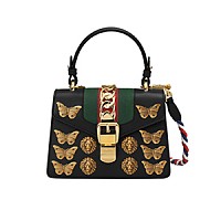 [스페셜오더]GUCCI-470270 8614 구찌 실비 엠브로이더드 플라워 화이트가죽 미니 숄더 백