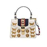 [스페셜오더]GUCCI-470270 8614 구찌 실비 엠브로이더드 플라워 화이트가죽 미니 숄더 백