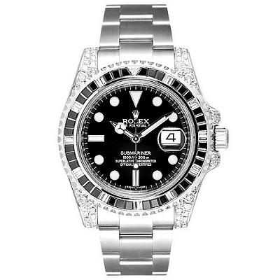 [스페셜오더]ROLEX-롤렉스 서브마리너 데이트 그린 다이아 베젤 904L 스틸 남성시계 40mm