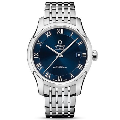 [스페셜오더]OMEGA-오메가 드빌 아워 비전 크로노미터 스틸 블루 드레스 워치 41mm