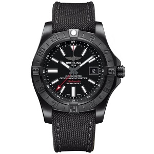 [스페셜오더]BREITLING-브라이틀링 어밴져 II GMT 블랙스틸 볼케이노 블랙 워치43mm