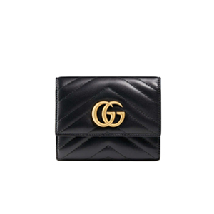 [스페셜오더]GUCCI-474802 1000 구찌 GG 마몽 블랙 마틀라세 쉐브론 2단 지갑