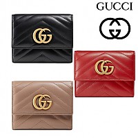 [스페셜오더]GUCCI-474802 6433 구찌 GG 마몽 레드 마틀라세 쉐브론 2단 지갑