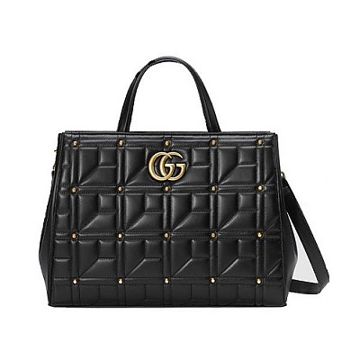 [스페셜오더]GUCCI-443505 9022 구찌 GG 마몽 미디움 화이트 마틀라세 탑 핸들백