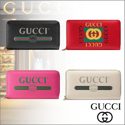 [스페셜오더]GUCCI-496317 8840 구찌 프린트 로고 핫핑크 지퍼 어라운드 이미테이션장지갑