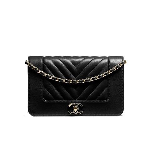 [스페셜오더]CHANEL-A80972 샤넬 마드모아젤 빈티지 쉐브론 골드 메탈 WOC 미니백