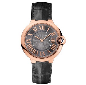 [스페셜오더]Cartier-까르띠에 발롱 블루 드 스틸 블랙다이얼 가죽스트랩 워치42mm