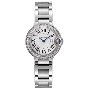 [스페셜오더]Cartier-까르띠에 발롱 블루 드 스틸 핑크다이얼 가죽스트랩 레이디스 워치36mm