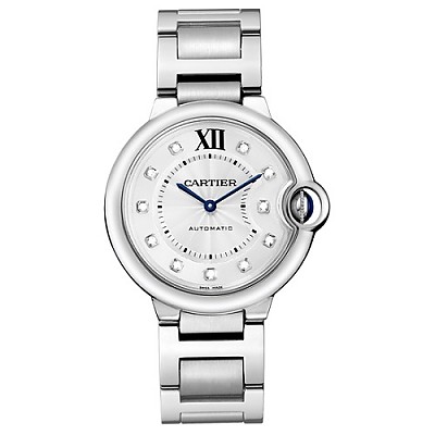 [스페셜오더]Cartier-까르띠에 발롱 블루 드 스틸 핑크다이얼 가죽스트랩 레이디스 워치36mm