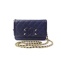 CHANEL-AP1450 샤넬 블랙 램스킨 골드볼 WOC 월릿 온 체인 19cm