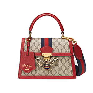 [스페셜오더]GUCCI-476541 9753 구찌 GG 수프림 캔버스 화이트 가죽 Queen Margaret 탑 핸들 백