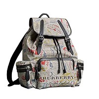 [스페셜오더]BURBERRY-4068951 버버리 블랙 로고 프린트 Rucksack 럭색 라지 백팩