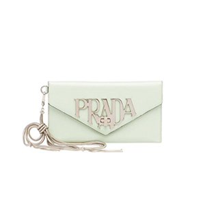 [스페셜오더]PRADA-1MF175 프라다 화이트 브러시가죽 메탈 로고 레터링 클러치백