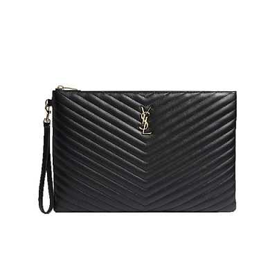 [스페셜오더]SAINT LAURENT-440222 생 로랑 블랙 금장 모노그램 마틀라세 라지 클러치 36cm