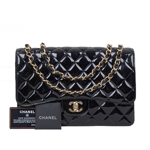 [스페셜오더]CHANEL-샤넬 블랙 페이던트 클래식 점보 금장/은장