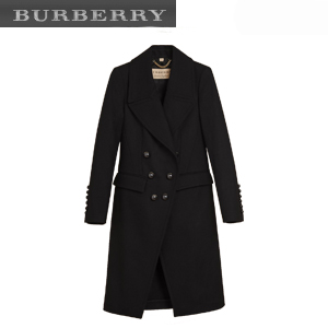 [스페셜오더]BURBERRY-40500271 버버리 블랙 울 블렌드 더블 브레스트 코트 여성용