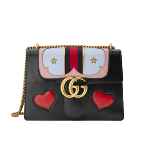 [스페셜오더]GUCCI-431382 1064 구찌 GG 마몽 웨스턴 디테일 블랙가죽 숄더백