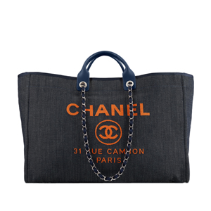 [스페셜오더]CHANEL-A66942 샤넬 데님 카프스킨 실버 메탈 토트 백 네이비 블루 