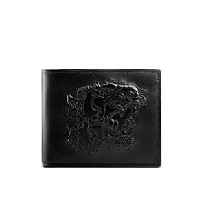 GUCCI-451179 1000 구찌 Bestiary 타이거 엠보시드 블랙 2단 지갑