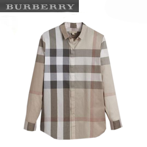 BURBERRY-39764801 버버리 페일 스톤 체크 코튼 셔츠