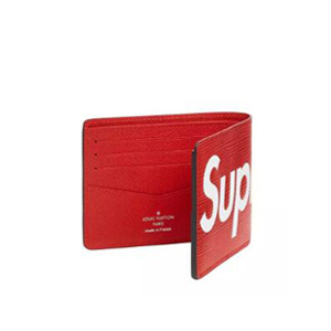 [스페셜오더] LOUIS VUITTON-루이비통 X Supreme 슈프림 콜라보 에삐 레더 슬렌더 월릿 레드